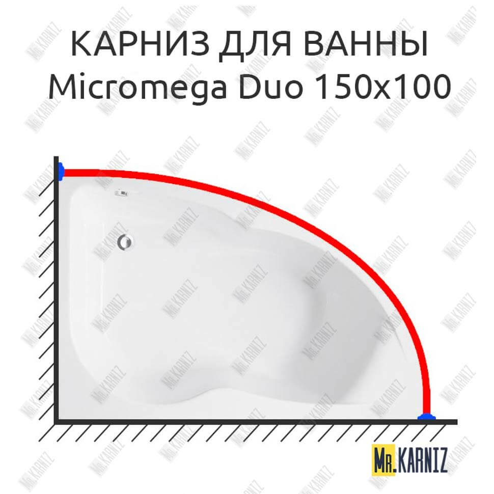 Карниз для ванны Jacob Delafon Micromega Duo 150х100 Усиленный 25 мм MrKARNIZ