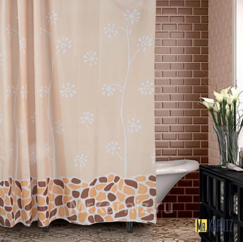 Штора для ванной Growing бежевая