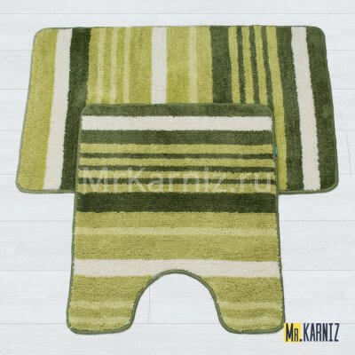 Комплект ковриков для ванной и туалета Найс 25 зеленый