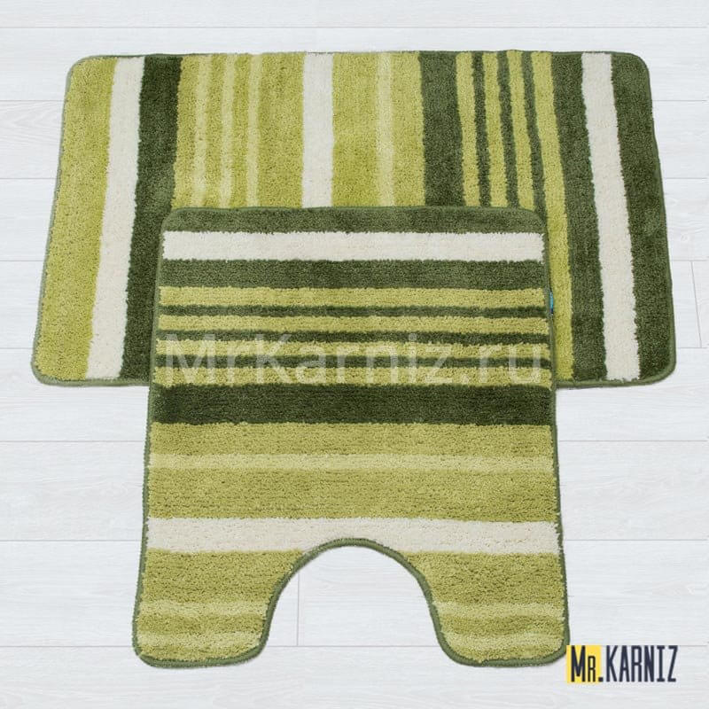 Комплект ковриков для ванной и туалета Найс 25 зеленый Комплект ковриков для ванной и туалета Найс 25 зеленый