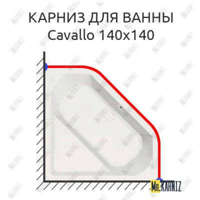 Карниз для ванны Vagnerplast Cavallo 140х140 Усиленный 25 мм MrKARNIZ
